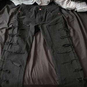 SHEIN Black Distressed Kids Jeans